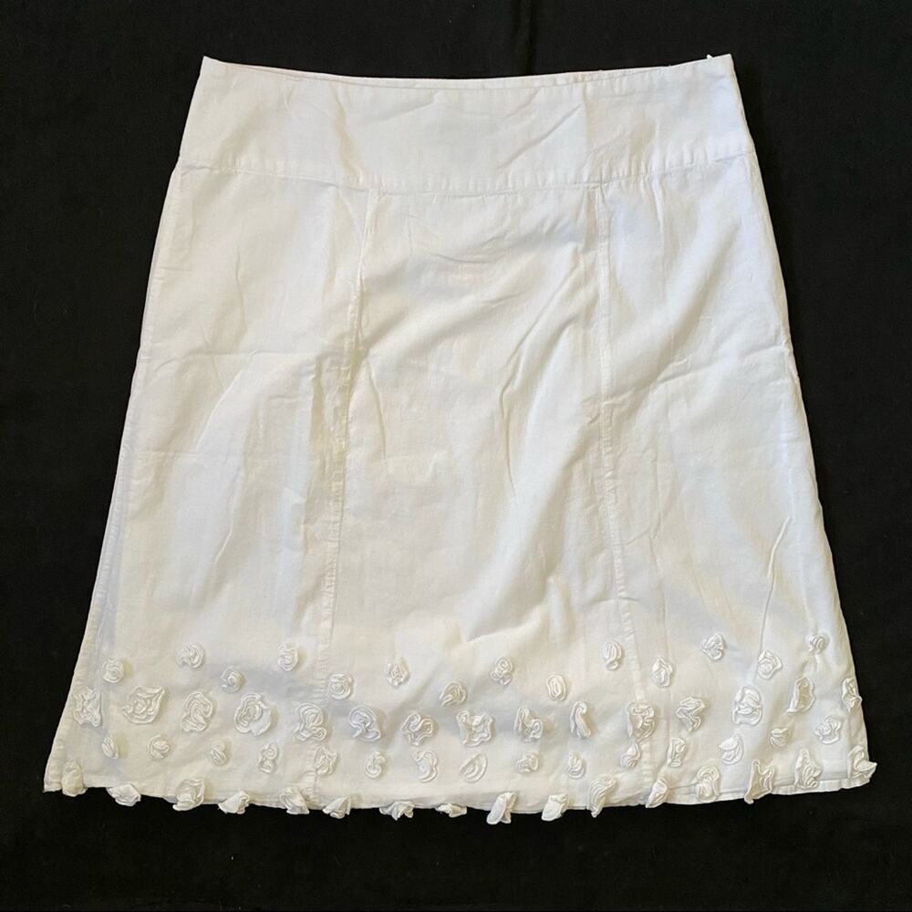 Tribal 8 Snow White Soft Full Cotton Skirt w/ Rosettes‎